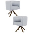 Ver imagem 1 de Kit 2 Poltronas Base Madeira Betina C-315 Linho Cinza