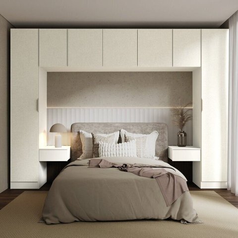 Guarda-Roupa Modulado 7 Peças com 7 Portas Orion CabeCasa MadeiraOriginals Bege/Aveia/Linho