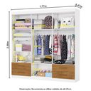 Ver imagem 4 de Guarda-Roupa Infantil com Espelho 6 Portas e 4 Gavetas 177cm Multimóveis CR35561 Branco/Madeirado
