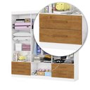 Ver imagem 6 de Guarda-Roupa Infantil com Espelho 6 Portas e 4 Gavetas 177cm Multimóveis CR35561 Branco/Madeirado