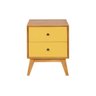Mesa de Cabeceira Retrô 2 Gavetas - Amarelo - 1