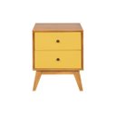 Ver imagem 1 de Mesa de Cabeceira Retrô 2 Gavetas - Amarelo