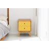 Mesa de Cabeceira Retrô 2 Gavetas - Amarelo - 4