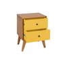 Mesa de Cabeceira Retrô 2 Gavetas - Amarelo - 2