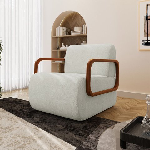Poltrona Kiev em Madeira de Eucalipto Movellu Home