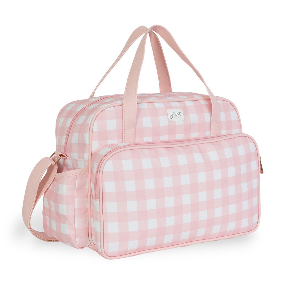 Bolsa Maternidade Vichy Rosa Just Baby