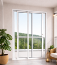 Ver imagem 2 de Porta Balcão 2 Folhas Vidro Alumínio Branco 210x150 Linha 25