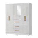 Ver imagem 3 de Guarda Roupa Capella 4 Portas 3 Gaveta Branco/Neve