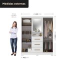 Ver imagem 5 de Guarda Roupa Capella 4 Portas 3 Gaveta Branco/Neve