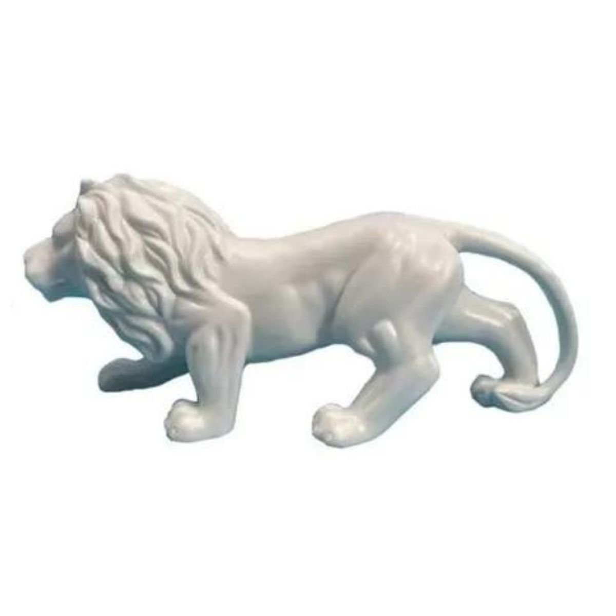 Enfeite Decorativo Estátua Cerâmica Leão 24cm BRANCO - 1