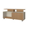 Ver imagem 2 de Rack Topázio para Tv até 52 Polegadas com 5 Rodízios Móveis Cinamomo/off-white/ripado