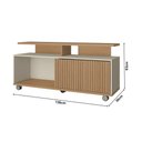 Ver imagem 4 de Rack Topázio para Tv até 52 Polegadas com 5 Rodízios Móveis Cinamomo/off-white/ripado