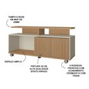 Ver imagem 3 de Rack Topázio para Tv até 52 Polegadas com 5 Rodízios Móveis Cinamomo/off-white/ripado