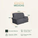 Ver imagem 3 de Sofá 1,50m 2 Lugares Suede Filadélfia Cinza