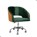 Ver imagem 1 de Cadeira Poltrona Nicole Pés Rodinhas Com Regulagem de Altura Veludo Verde Musgo