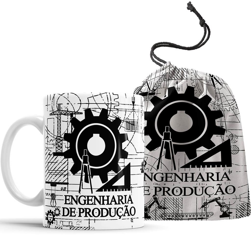 Caneca Engenharia de Produção com Saquinho - 1