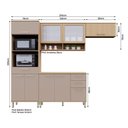 Ver imagem 4 de Cozinha Compacta 100 Mdf 4 Peças com Tampo e Espaço Forno e Micro-ondas 270cm Duna Luciane Móveis