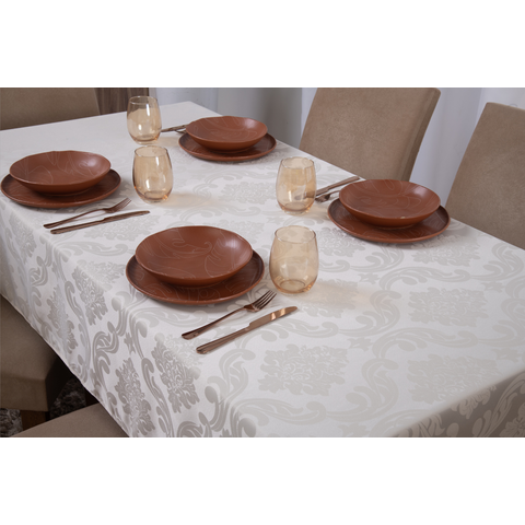 toalha de mesa quadrada 4 lugares tecido jacquard 1,35x1,50:palha