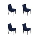 Ver imagem 1 de Kit 4 Cadeira de Jantar Germany Suede Azul Marinho Dominic Decor
