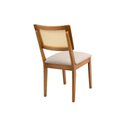 Ver imagem 4 de Cadeira Viena Madeira Maciça Sala de Jantar Assento Estofado e Palhinha:linho Dourado