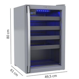 ADEGA COLOR LIGHT 100 PARA 24 GARRAFAS CINZA 220 V - 2