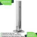 Ver mais imagens de Kit 5 Torre Guarda Corpo Pinça para Vidro 30cm Inox Fs