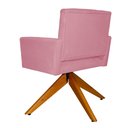 Ver imagem 4 de Poltrona Decorativa Camila Pés Madeira Giratório Suede Rosa - DS Estofados