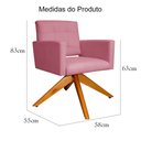 Ver imagem 5 de Poltrona Decorativa Camila Pés Madeira Giratório Suede Rosa - DS Estofados