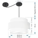 Ver imagem 3 de Lustre Sala de Jantar com Desvio Vivare Md-4399 Cúpula em Tecido 50cm Branco 127/220v