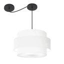 Ver imagem 1 de Lustre Sala de Jantar com Desvio Vivare Md-4399 Cúpula em Tecido 50cm Branco 127/220v