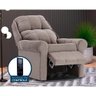 Poltrona Reclinável c/Massagem p/ Sala MH 1216 Two Way Suede Cinza - Herval - 1