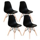 Ver imagem 1 de Kit 4 Cadeiras Charles Eames Eiffel Dsw em Polipropileno com Pés de Madeira Clara Versátil e Elegant