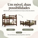 Ver imagem 6 de Beliche Madeira Maciça - Vira 2 Camas - com Colchões Inclusos Multimóveis CR35684 Imbuia
