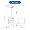 Ver imagem 3 de Guarda-Roupa Modulado 3 Peças Infinity Marrom/Cedro/Branco Line