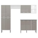 Ver imagem 2 de Cozinha Compacta Multimóveis Xangai Fg3414 Com 2 Leds Armário E Balcão Branca/lacca Fumê