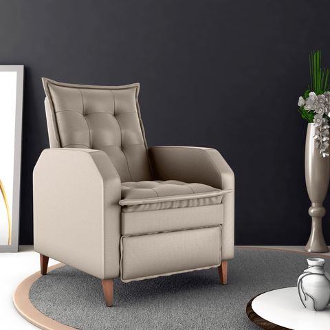 Poltrona Utrecht Cappuccino em Veludo Turkey 72x140cm Reclinável para Sala e Quarto