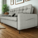Ver imagem 5 de Sofa Cama 2 Lugares 200cm Pillar Linho Vancouver E487 Cinza Milani Store