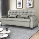 Ver imagem 2 de Sofa Cama 2 Lugares 200cm Pillar Linho Vancouver E487 Cinza Milani Store