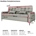 Ver imagem 4 de Sofa Cama 2 Lugares 200cm Pillar Linho Vancouver E487 Cinza Milani Store