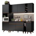 Ver imagem 1 de Armário de Cozinha Completa 235cm Preto Reims Madesa 02