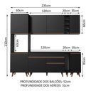 Ver imagem 4 de Armário de Cozinha Completa 235cm Preto Reims Madesa 02