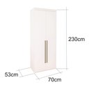 Ver imagem 4 de Guarda Roupa Modular 2 Portas com Cabideiros MDF 70 cm Lotus Belmax:Carvalho/Off White