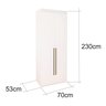 Guarda Roupa Modular 2 Portas com Cabideiros MDF 70 cm Lotus Belmax:Carvalho/Off White - 4