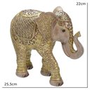 Ver imagem 3 de Escultura Elefante Decorativo em Resina Dourado e Marrom 22cm