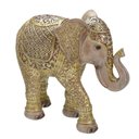 Ver imagem 1 de Escultura Elefante Decorativo em Resina Dourado e Marrom 22cm
