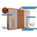 Ver imagem 3 de Guarda Roupa 6 Portas e 4 Gavetas Denver Naturale/off White - Rufato