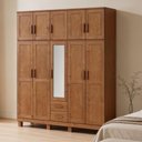 Ver imagem 4 de Guarda Roupa Casal Lorie F06 10 Portas de Bater 2 Gavetas Madeira Maciça Castanho Lyam Decor