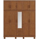 Ver imagem 5 de Guarda Roupa Casal Lorie F06 10 Portas de Bater 2 Gavetas Madeira Maciça Castanho Lyam Decor