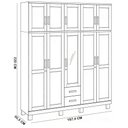 Ver imagem 3 de Guarda Roupa Casal Lorie F06 10 Portas de Bater 2 Gavetas Madeira Maciça Castanho Lyam Decor