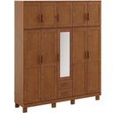 Ver imagem 7 de Guarda Roupa Casal Lorie F06 10 Portas de Bater 2 Gavetas Madeira Maciça Castanho Lyam Decor